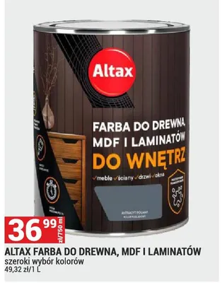 Farba ALTAX FARBA DO DREWNA, MDF I LAMINATÓW promocja w Merkury Market