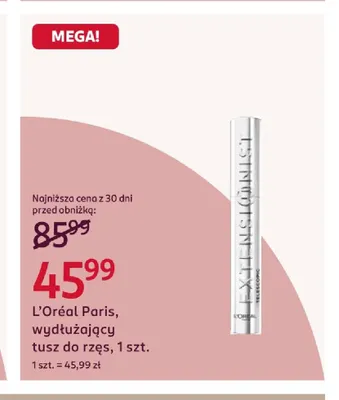 Wydłużający tusz do rzęs L'Oréal Paris promocja w Rossmann