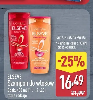 Szampon do włosów ELSEVE Dream Long promocja w Aldi