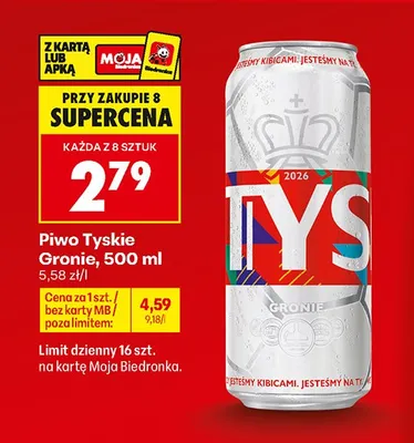 Piwo Tyskie Gronie promocja w Biedronka