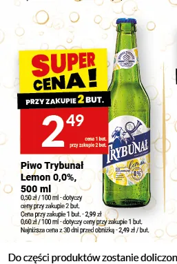 Piwo bezalkoholowe Trybunał Lemon promocja w Twój Market