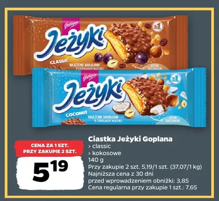 Ciastka Jeżyki Goplana classic promocja w Netto