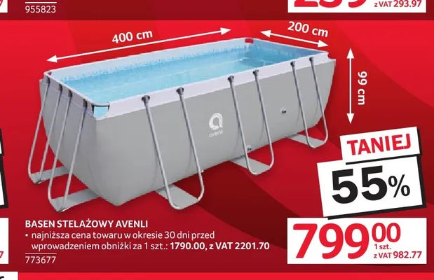 Basen stelażowy Avenli 400x200 cm promocja w Selgros