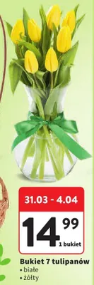 Bukiet 7 tulipanów białe żółte promocja w Intermarche