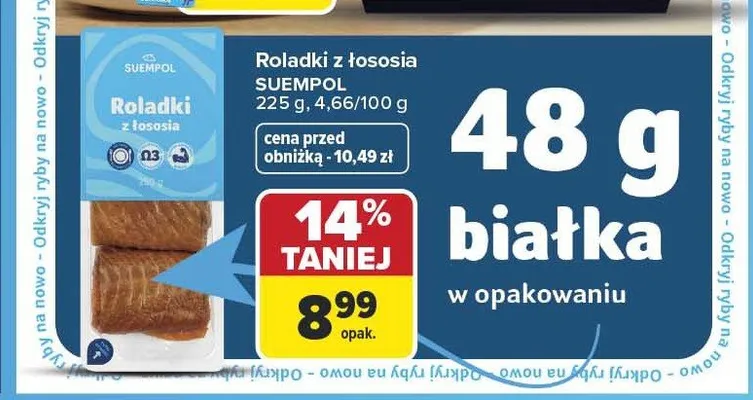Roladki z łososia Suempol promocja w Carrefour