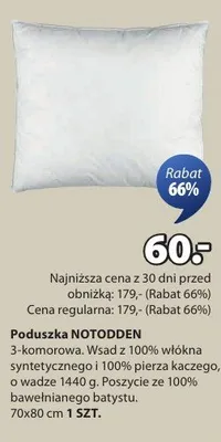 Poduszka 40 x 80 visco feel Novitesse promocja w Jysk