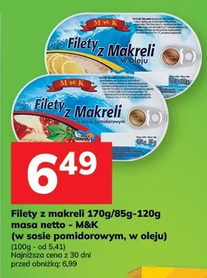 Filety z makreli w oleju M & K promocja w Hitpol