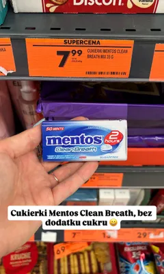 Cukierki Mentos Clean Breath Peppermint promocja w Biedronka