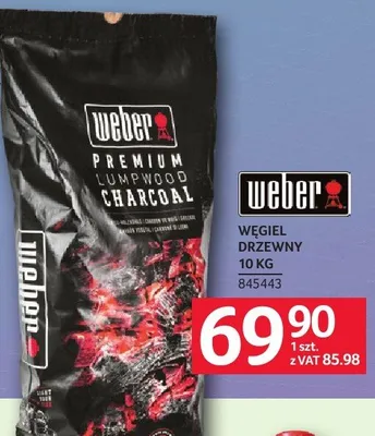 Węgiel drzewny Weber Premium 10kg promocja w Selgros