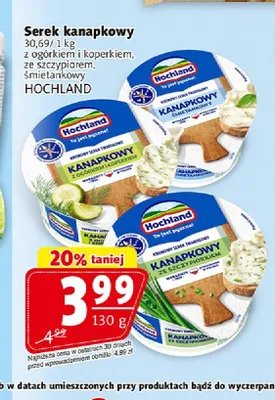 Serek kanapkowy Hochland z ogórkiem i koperkiem promocja w Prim Market