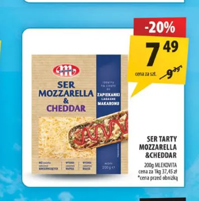 Ser tarty Mozzarella & Cheddar Mlekovita promocja w Arhelan
