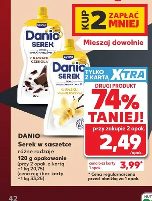 Serek w saszetce Danio promocja w Kaufland