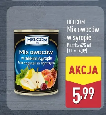Mix owoców w syropie Helcom promocja w Aldi