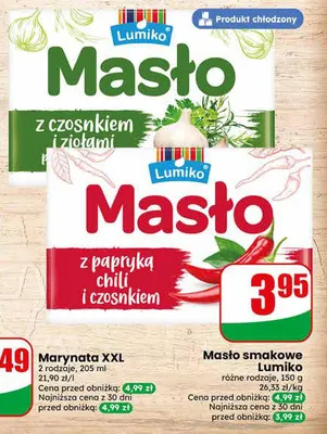 Masło smakowe z czosnkiem i ziołami Lumiko promocja w Dino