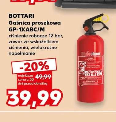 Gaśnica proszkowa GP-1XABC/M Bottari promocja w Kaufland