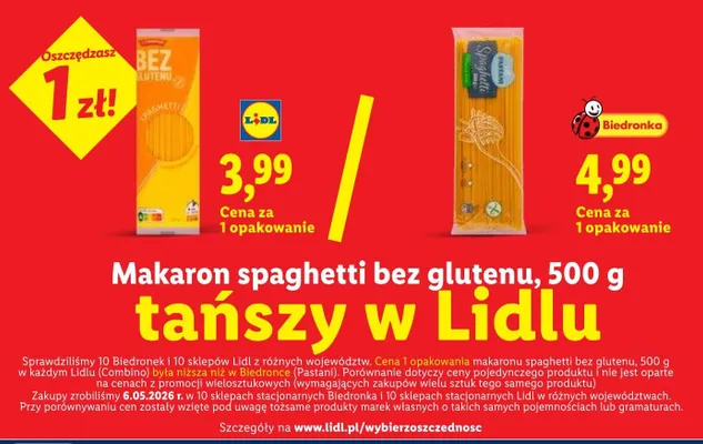 Makaron spaghetti bez glutenu Combino promocja w Lidl