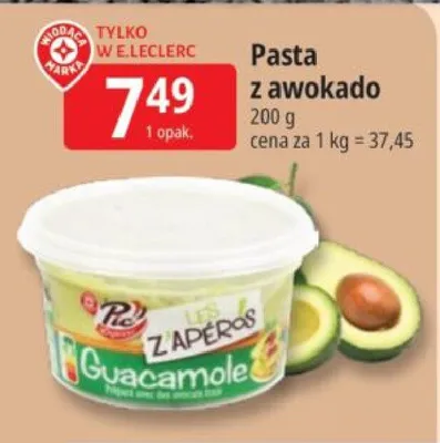 Pasta z awokado Guacamole promocja w Leclerc