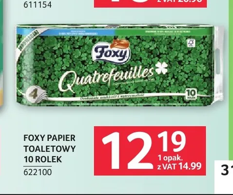 Papier toaletowy Foxy Quatrefeuilles 10-pak promocja w Selgros