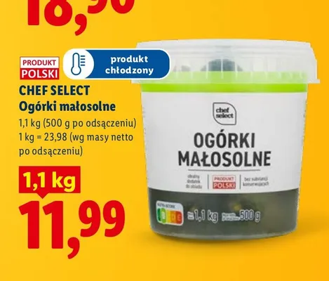 Ogórki małosolne Chef Select promocja w Lidl
