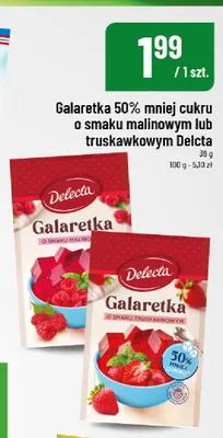 Galaretka 50% mniej cukru o smaku malinowym Delecta promocja w POLOmarket