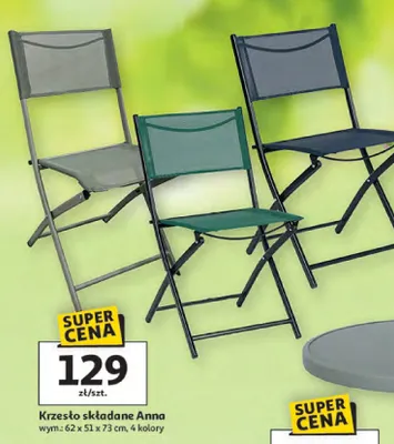 Krzesło składane Anna promocja w Auchan