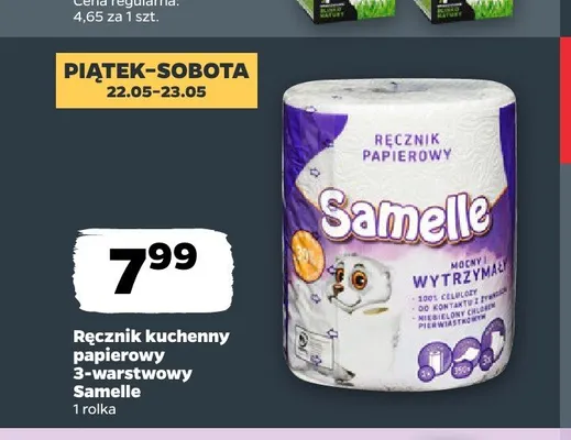 Ręcznik kuchenny papierowy 3-warstwowy Samelle promocja w Netto