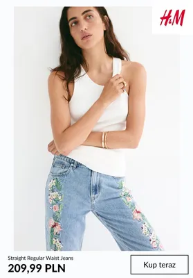 Jeansy Straight Regular Waist H&M promocja w H&M