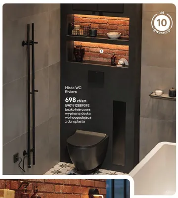Miska WC Riviera bezkołnierzowa z deską wolnoopadającą promocja w Castorama
