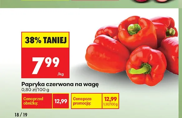Papryka czerwona na wagę Biedronka promocja w Biedronka