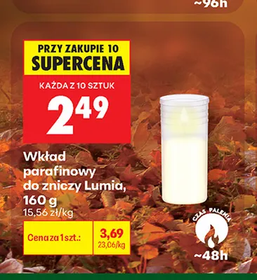 Wkład parafinowy do zniczy Lumía promocja w Biedronka