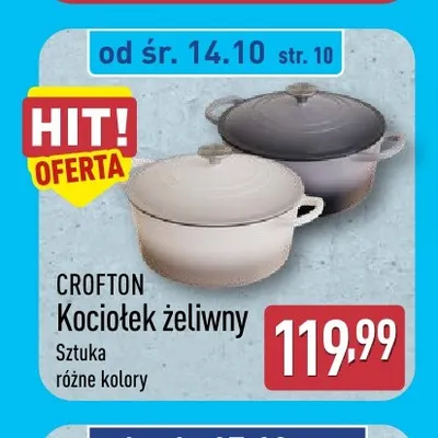 Kociołek żeliwny Crofton promocja w Aldi
