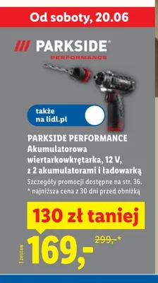 Akumulatorowa wiertarkowkrętarka Parkside Performance 12V promocja w Lidl