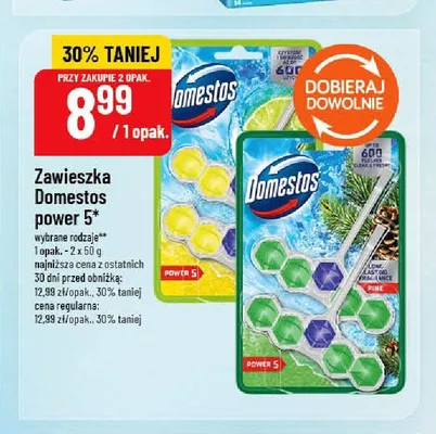 Zawieszka do WC Domestos Power 5 Pine promocja w POLOmarket