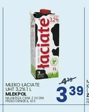 Mleko Łaciate UHT 3,2% promocja w Wafelek