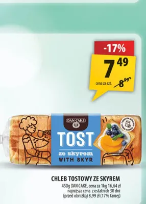Chleb tostowy pełnoziarnisty Dan cake promocja w Arhelan