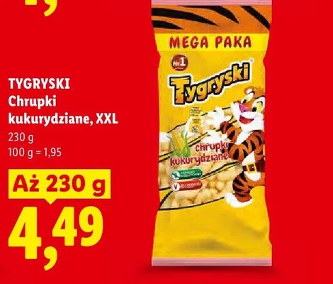 Chrupki kukurydziane XXL Tygryski promocja w Lidl