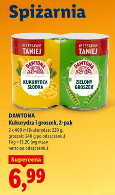 Kukurydza i groszek, 2-pak promocja w Lidl