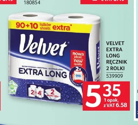 Ręcznik Velvet Extra Long 2-pak promocja w Selgros