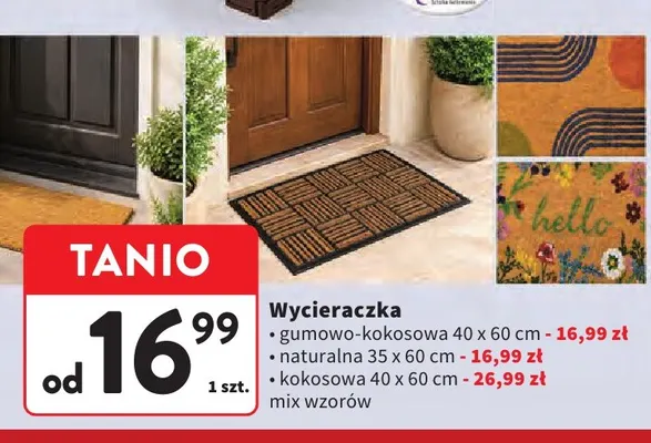 Wycieraczka gumowo-kokosowa 40x60 cm promocja w Intermarche