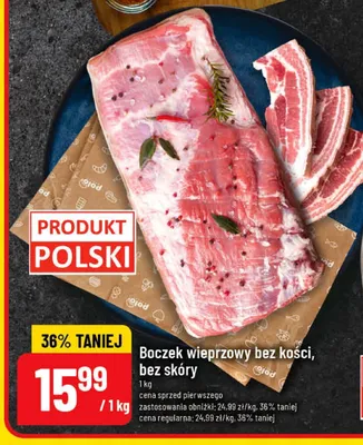 Boczek wieprzowy bez kości bez skóry promocja w POLOmarket