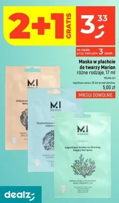 Maska w płachcie do twarzy Marion Wygładzająca promocja w Dealz