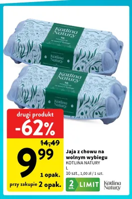 Jajka kurze z chowu na wolnym wybiegu Kotlina Natury L promocja w Intermarche
