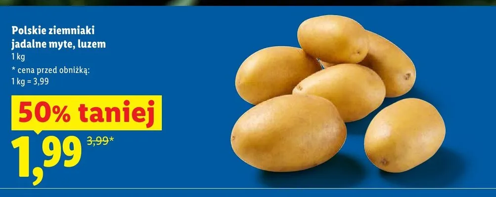 Ziemniaki jadalne myte luzem polskie promocja w Lidl