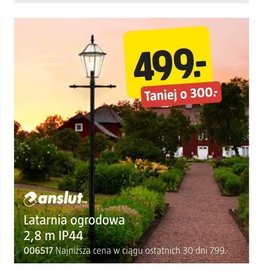Latarnia ogrodowa Anslut 2,8 m IP44 promocja w Jula
