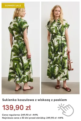 Sukienka koszulowa z wiskozą z paskiem promocja w Medicine