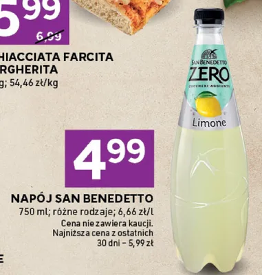Napój san benedetto limone zero promocja w Stokrotka