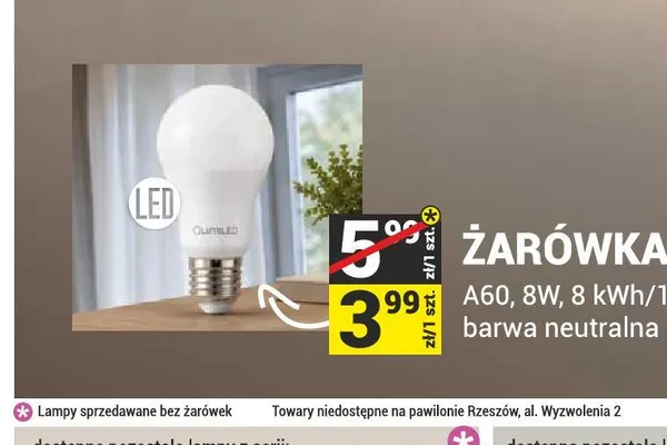 Żarówka E27 A60 barwa neutralna promocja w Merkury Market