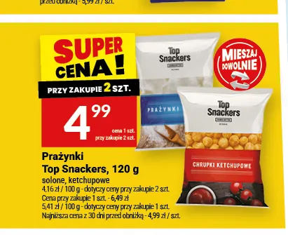 Prażynki Top Snackers ketchupowe promocja w Twój Market