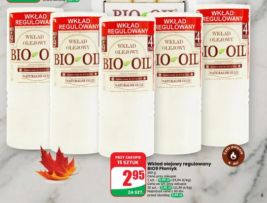 Wkład olejowy regulowany BIO9 Płomyk promocja w Dino