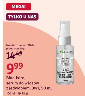 Serum do włosów z jedwabiem 3w1 Bioelixire promocja w Rossmann